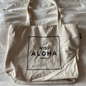 ✨ Aloha No. 50 Canvas Tote Bag with Zipper and Pocket, Sold Out Online